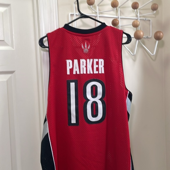 Raptors - NBA Basketball Adidas Jersey - Parker  18 - Red- Large +2 Length - Picture 9 of 16
